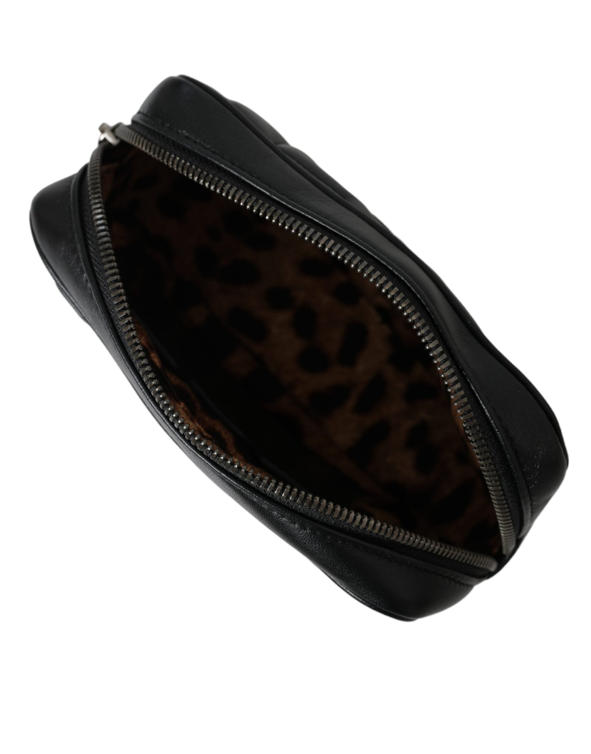 Dolce & Gabbana Black Leather Marsupio Quilted Love Belt Fanny Pack Bag